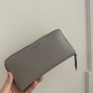 kate spade Gray purple Saffiano Zip Wallet